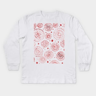 Abstract watercolor sparkles – red Kids Long Sleeve T-Shirt